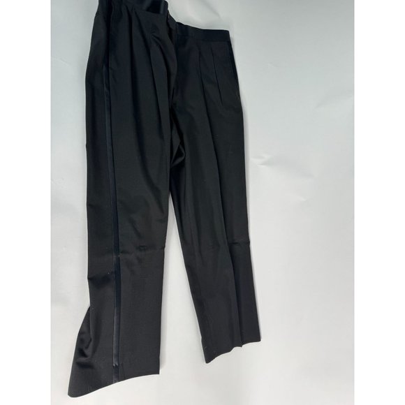Custom Vintage Tuxedo Pant with Satin Stripe 40 Black Polyester Blend - Picture 5 of 16